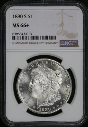 Obverse of this 1880-S Morgan Dollar NGC MS-66+