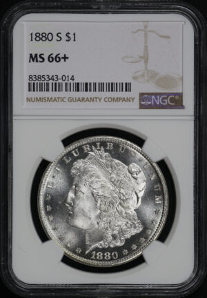 Obverse of this 1880-S Morgan Dollar NGC MS-66+
