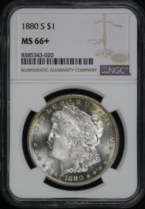 Obverse of this 1880-S Morgan Dollar NGC MS-66+