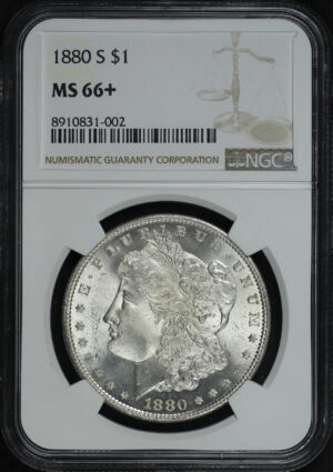 Obverse of this 1880-S Morgan Dollar NGC MS-66+
