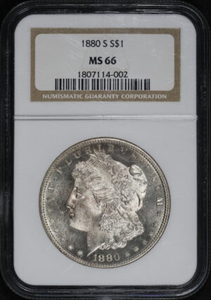 Obverse of this 1880-S Morgan Dollar NGC MS-66