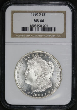 Obverse of this 1880-S Morgan Dollar NGC MS-66