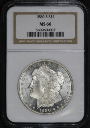 Obverse of this 1880-S Morgan Dollar NGC MS-66