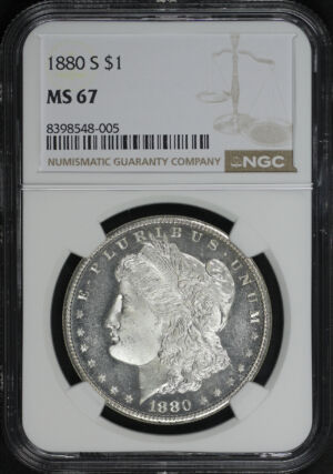 Obverse of this 1880-S Morgan Dollar NGC MS-67