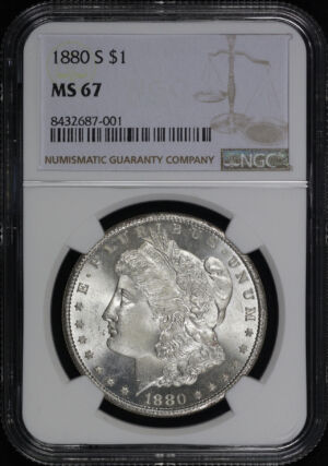 Obverse of this 1880-S Morgan Dollar NGC MS-67