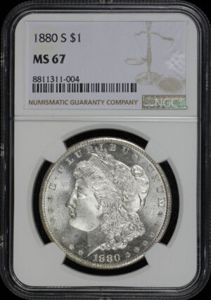 Obverse of this 1880-S Morgan Dollar NGC MS-67
