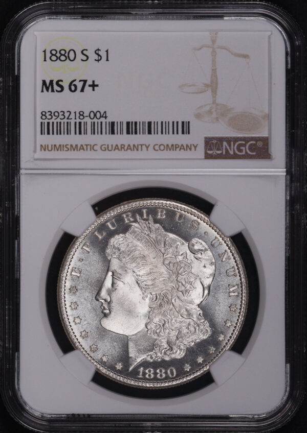 Obverse of this 1880-S Morgan Dollar NGC MS-67+