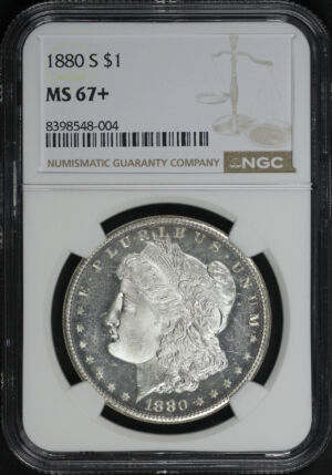 Obverse of this 1880-S Morgan Dollar NGC MS-67+