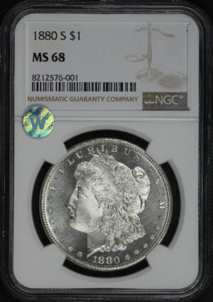 Obverse of this 1880-S Morgan Dollar NGC MS-68