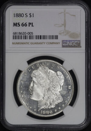 Obverse of this 1880-S VAM-4 Doubled Date Morgan Dollar NGC MS-66 PL