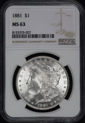 Obverse of this 1881 Morgan Dollar NGC MS-63
