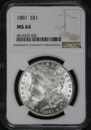 Obverse of this 1881 Morgan Dollar NGC MS-64