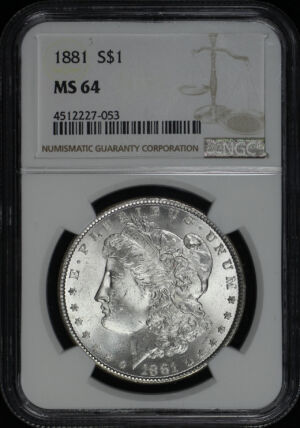 Obverse of this 1881 Morgan Dollar NGC MS-64