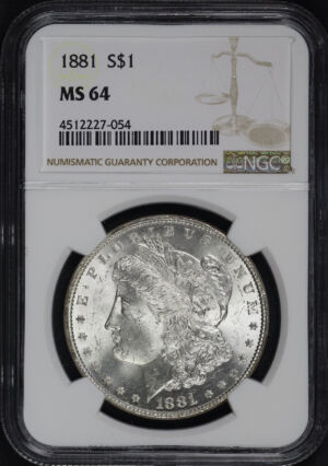 Obverse of this 1881 Morgan Dollar NGC MS-64