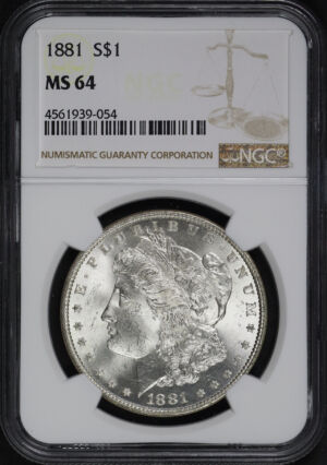 Obverse of this 1881 Morgan Dollar NGC MS-64