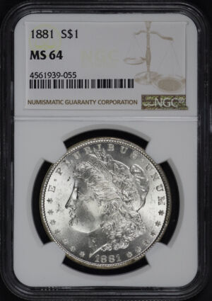 Obverse of this 1881 Morgan Dollar NGC MS-64