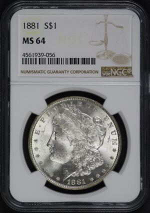 Obverse of this 1881 Morgan Dollar NGC MS-64