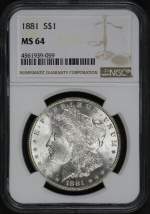 Obverse of this 1881 Morgan Dollar NGC MS-64