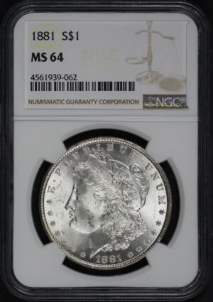 Obverse of this 1881 Morgan Dollar NGC MS-64