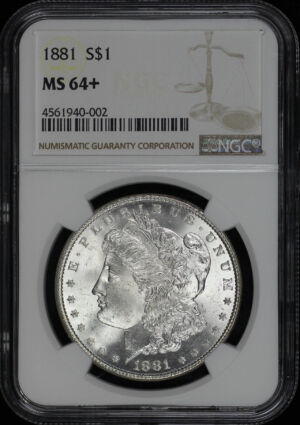 Obverse of this 1881 Morgan Dollar NGC MS-64+