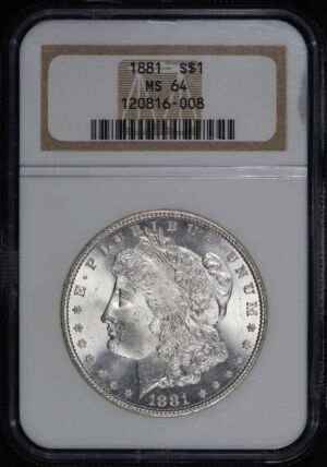 Obverse of this 1881 Morgan Dollar NGC MS-64