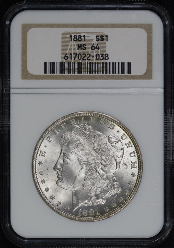 Obverse of this 1881 Morgan Dollar NGC MS-64