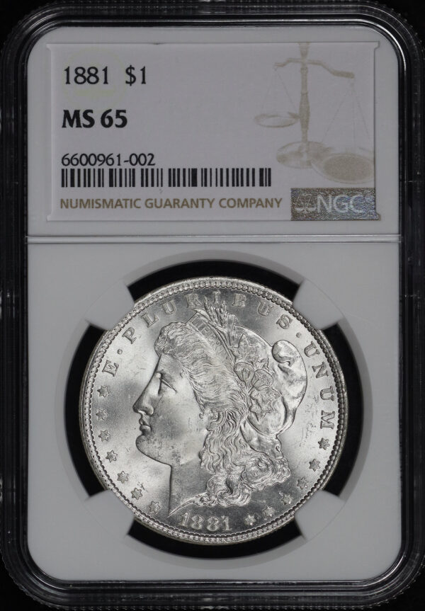 Obverse of this 1881 Morgan Dollar NGC MS-65