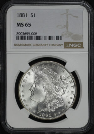 Obverse of this 1881 Morgan Dollar NGC MS-65
