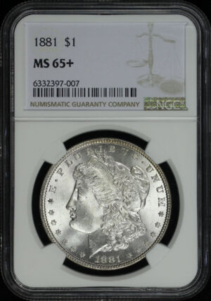 Obverse of this 1881 Morgan Dollar NGC MS-65+