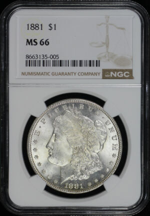 Obverse of this 1881 Morgan Dollar NGC MS-66