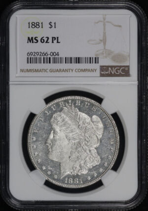 Obverse of this 1881 Morgan Dollar NGC MS-62 PL