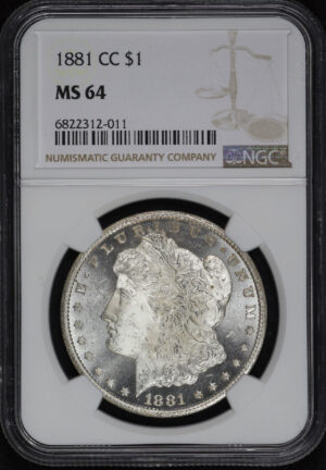 Obverse of this 1881-CC Morgan Dollar NGC MS-64