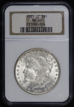Obverse of this 1881-CC Morgan Dollar NGC MS-65
