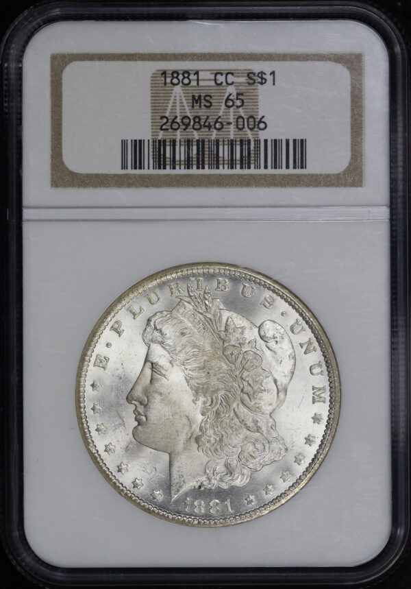 Obverse of this 1881-CC Morgan Dollar NGC MS-65
