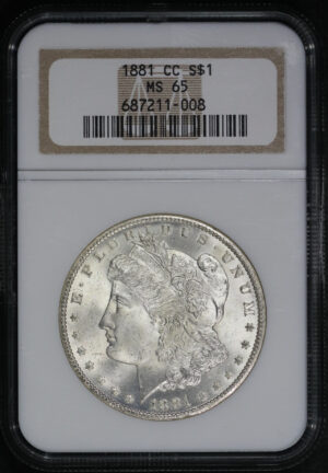 Obverse of this 1881-CC Morgan Dollar NGC MS-65