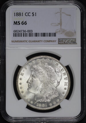 Obverse of this 1881-CC Morgan Dollar NGC MS-66