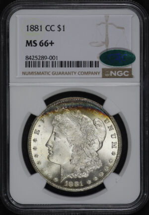 Obverse of this 1881-CC Morgan Dollar NGC MS-66+ CAC