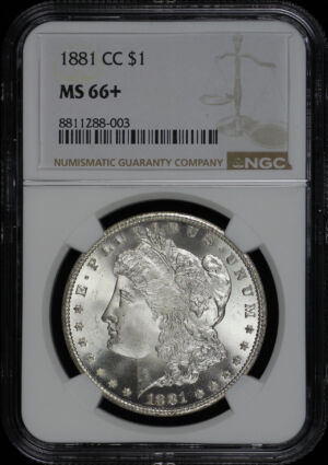 Obverse of this 1881-CC Morgan Dollar NGC MS-66+