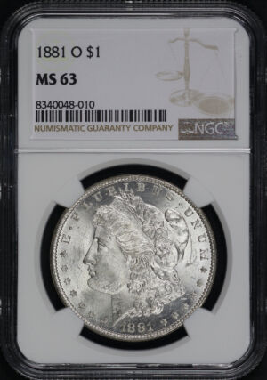 Obverse of this 1881-O Morgan Dollar NGC MS-63