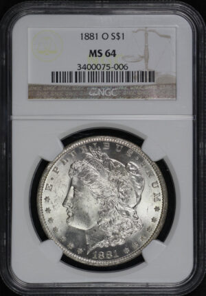 Obverse of this 1881-O Morgan Dollar NGC MS-64
