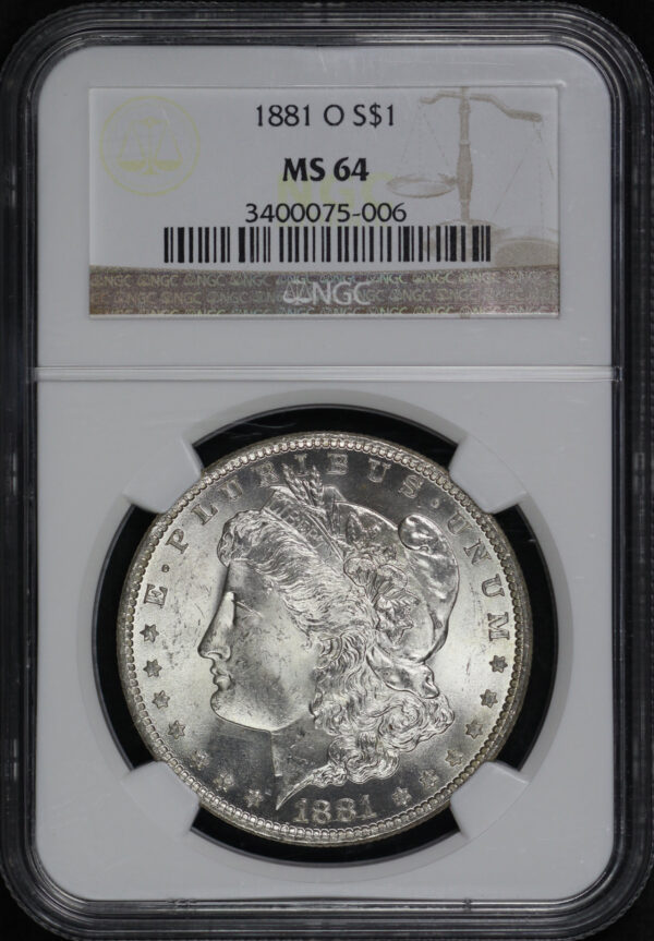 Obverse of this 1881-O Morgan Dollar NGC MS-64