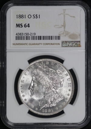 Obverse of this 1881-O Morgan Dollar NGC MS-64