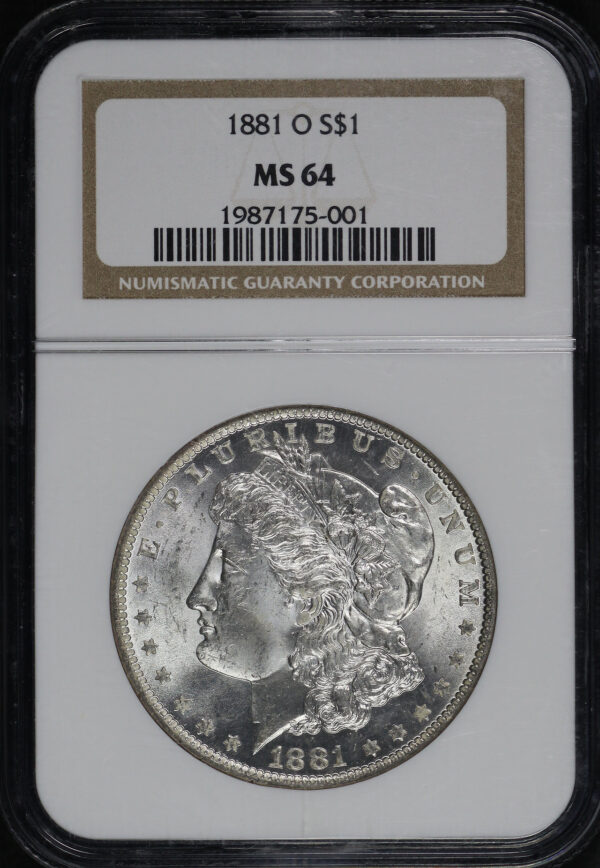 Obverse of this 1881-O Morgan Dollar NGC MS-64