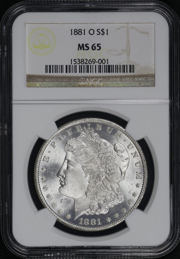 Obverse of this 1881-O Morgan Dollar NGC MS-65