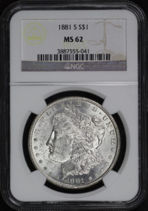 Obverse of this 1881-S Morgan Dollar NGC MS-62