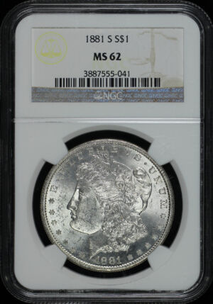 Obverse of this 1881-S Morgan Dollar NGC MS-62