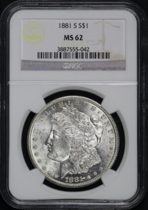 Obverse of this 1881-S Morgan Dollar NGC MS-62