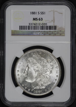 Obverse of this 1881-S Morgan Dollar NGC MS-63