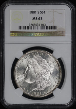 Obverse of this 1881-S Morgan Dollar NGC MS-63