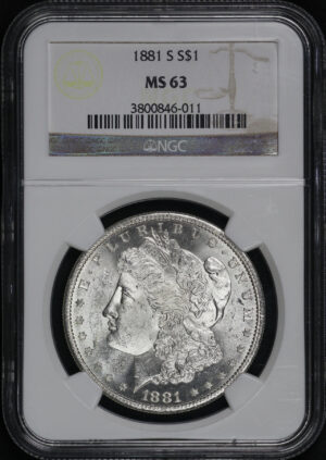Obverse of this 1881-S Morgan Dollar NGC MS-63